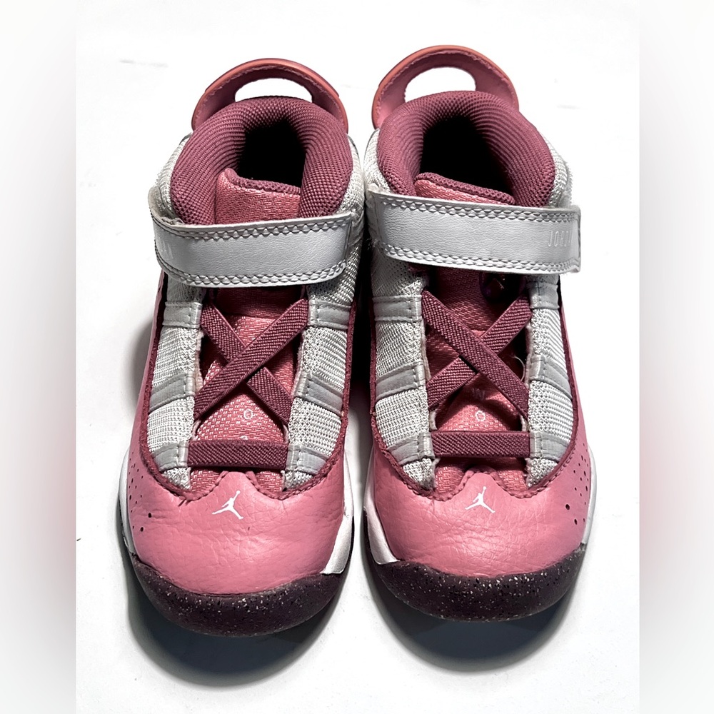 Kids Pink and White Basketball Shoes